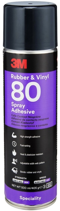 Аэрозольный клей-спрей 3М™ 80 Rubber and Vinyl | 500 мл